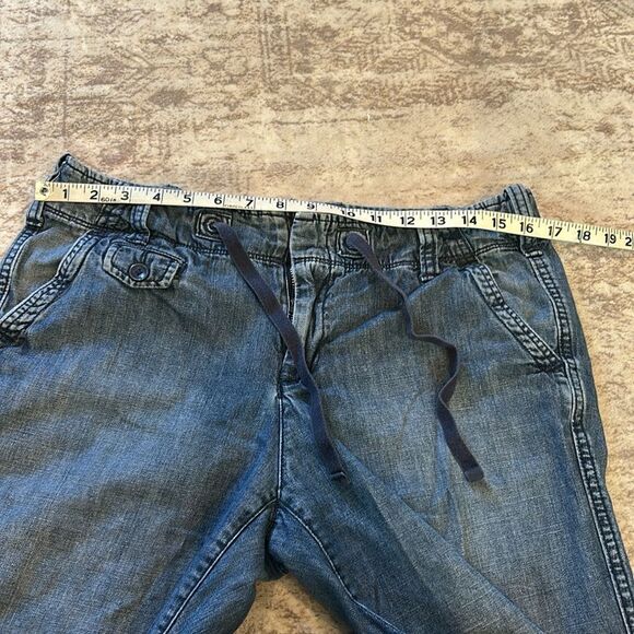 Eddie Bauer wide leg Blue Relaxed Jeans with drawstring waist 10 - Picture 5 of 8